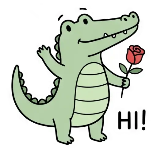 florak stickers, cute, funny, stickers, WhatsApp stickers, sticker pack, Alligator (14)